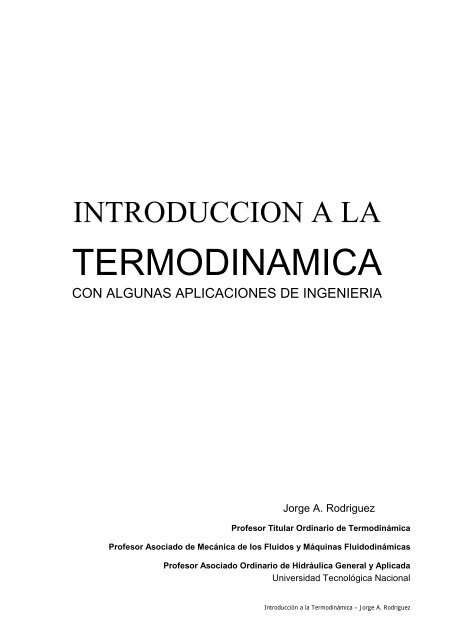 Introduccion a La Termodinamica Con Aplicaciones de Ingenieria