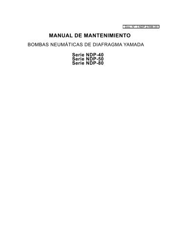 MANUAL DE MANTENIMIENTO - Yamada America, Inc.