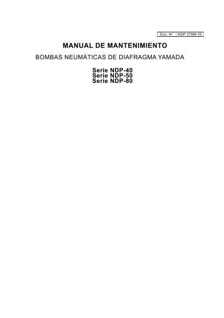 MANUAL DE MANTENIMIENTO - Yamada America, Inc.