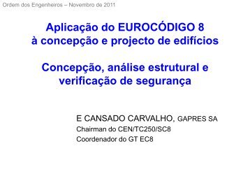 Aplicação do EUROCÓDIGO 8 à concepção e projecto de edifícios ...