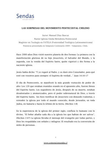 Las sorpresas del Movimiento Pentecostal Chileno - sendas.cl ...