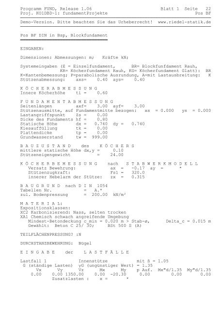 Anwenderdokumentation FUND - Riedel SfB GmbH