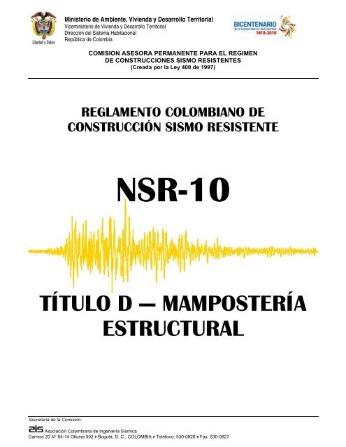 NSR-10 – Título D – Mampostería estructural - Ing Davir Bonilla