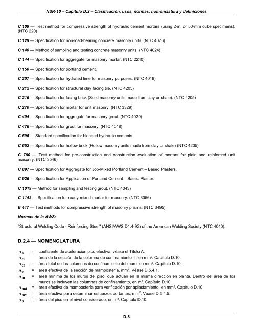 NSR-10 – Título D – Mampostería estructural - Ing Davir Bonilla