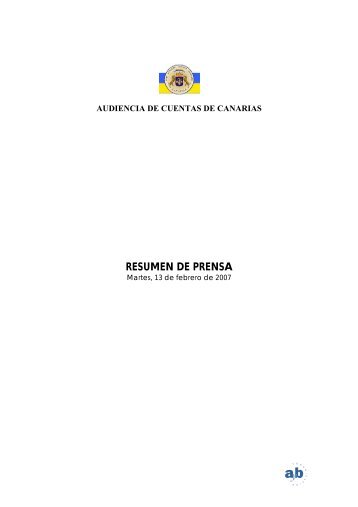 RESUMEN DE PRENSA - Audiencia de Cuentas de Canarias