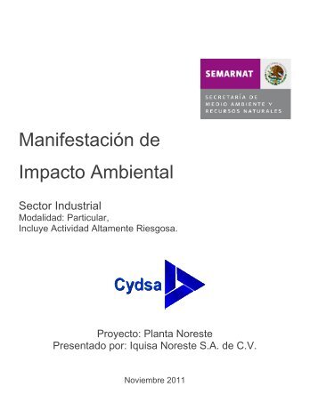 Manifestación de Impacto Ambiental - sinat - Semarnat