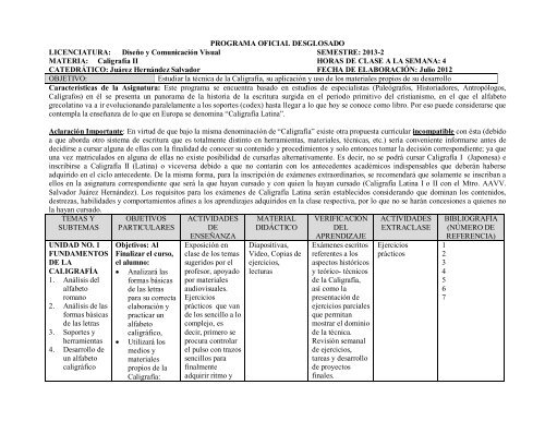 PROGRAMA OFICIAL DESGLOSADO LICENCIATURA ... - blogs enap