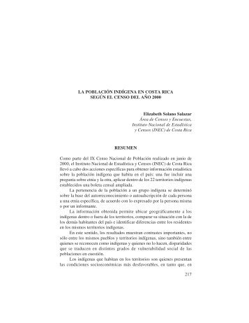 Elizabeth Solano Salazar:La población indígena en Costa ... - Cepal