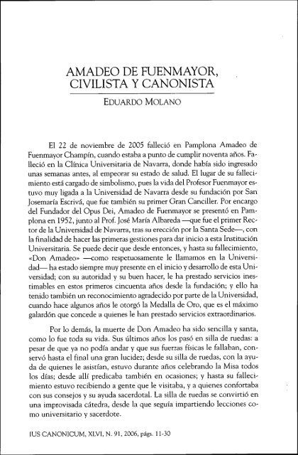 amadeo de euenmayor, civilista y canonista - Universidad de Navarra