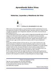 Historias, Leyendas y Metaforas del Vino - Momentos e Vinhos