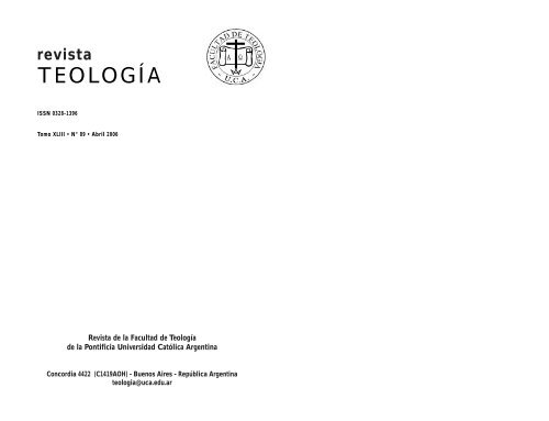 1. armado teolog™a 89 - Biblioteca Digital - Universidad Católica ...