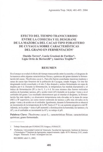 efecto del tiempo transcurrido entre la cosecha y el desgrane de la ...