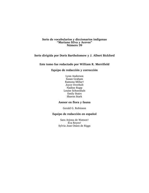 Diccionario chinanteco de la diáspora del pueblo antiguo de San ...