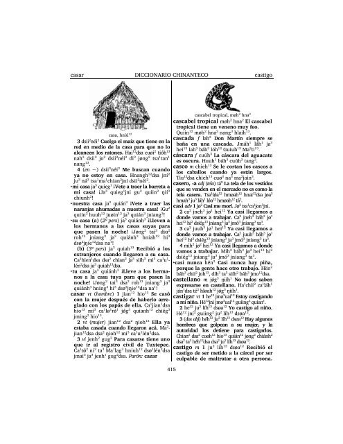 Diccionario chinanteco de la diáspora del pueblo antiguo de San ...