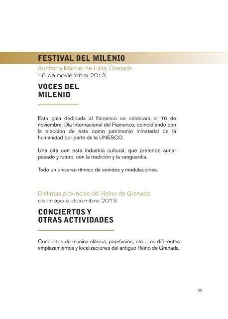 programa de actividades. - Milenio Reino de Granada 2013:1013