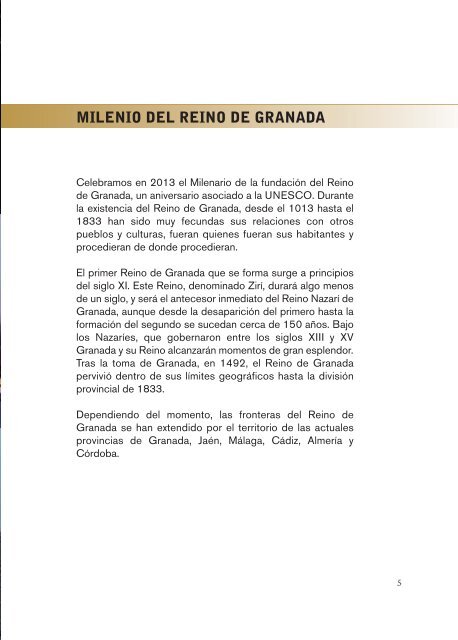 programa de actividades. - Milenio Reino de Granada 2013:1013