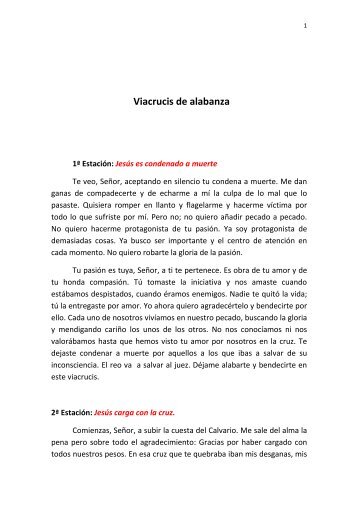 2.- Viacrucis de alabanza. (Chus Villarroel, O.P.) - Gratuidad