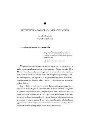 autoficción/autobiografía,migración y exilio - XXXVIII Congreso del ...