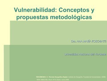 Vulnerabilidad: Conceptos y propuestas metodológica - Facultad de ...