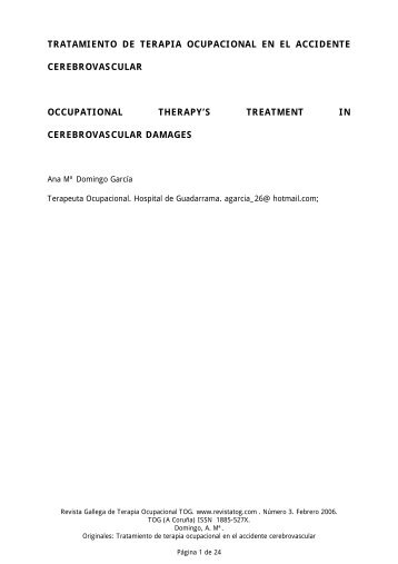 tratamiento de terapia ocupacional en el accidente cerebrovascular ...