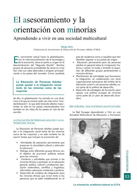 La orientación académico-laboral en Educación de Personas