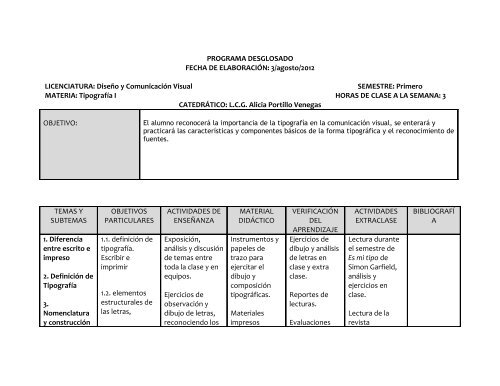 PROGRAMA DESGLOSADO - blogs enap - UNAM