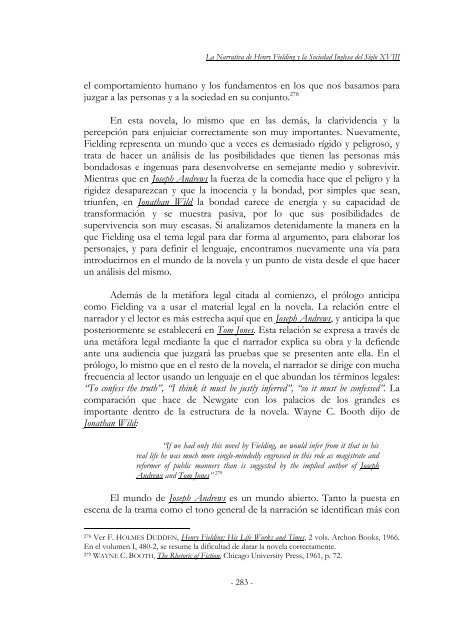 La Narrativa de Henry Fielding y la Sociedad Inglesa del Siglo XVIII