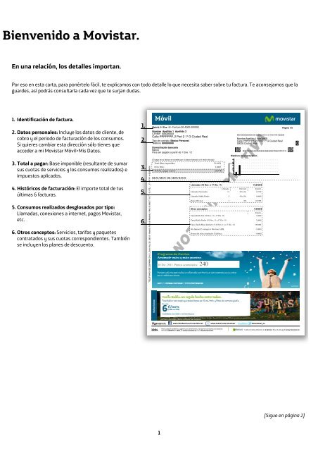 Ejemplo de factura - Movistar