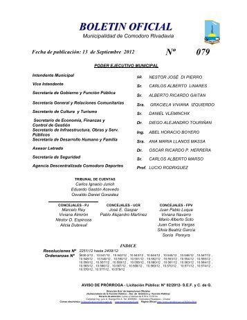 BOLETIN OFICIAL - Municipalidad de Comodoro Rivadavia