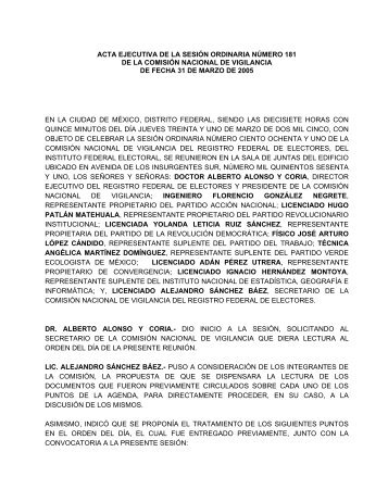 acta ejecutiva de la sesin ordinaria numero 146 - Instituto Federal ...