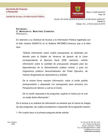 En atención a su Solicitud de Acceso a la Información Pública ...