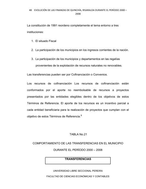 EVOLUCIÓN DE LAS FINANZAS DEL ... - Universidad Libre