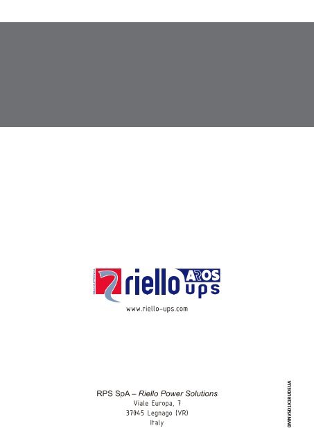 Handbuch - Riello UPS GmbH