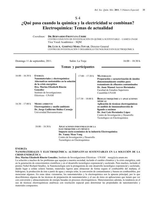 Programa General en pdf Clausura - Sociedad Química de México