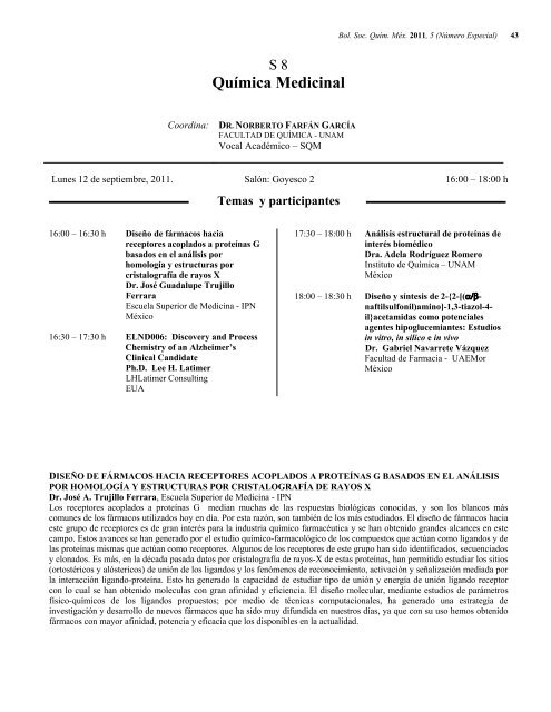 Programa General en pdf Clausura - Sociedad Química de México