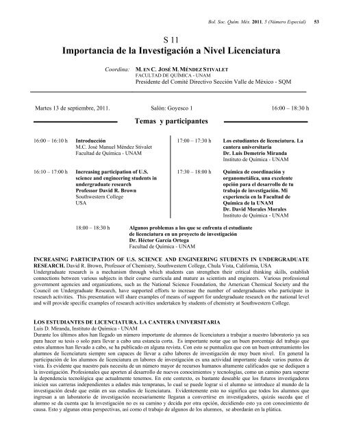 Programa General en pdf Clausura - Sociedad Química de México