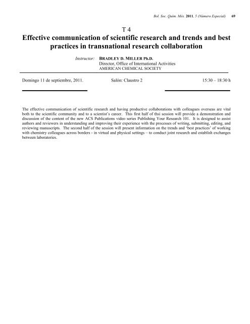 Programa General en pdf Clausura - Sociedad Química de México