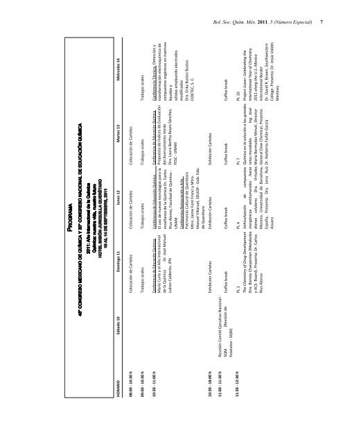 Programa General en pdf Clausura - Sociedad Química de México