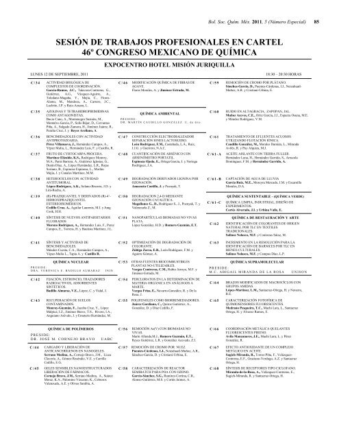 Programa General en pdf Clausura - Sociedad Química de México