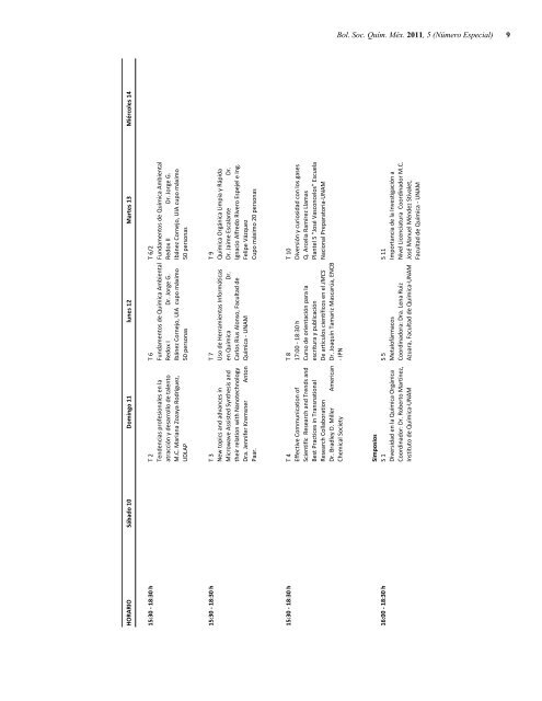 Programa General en pdf Clausura - Sociedad Química de México