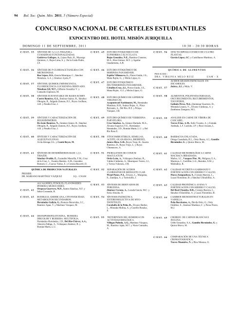 Programa General en pdf Clausura - Sociedad Química de México