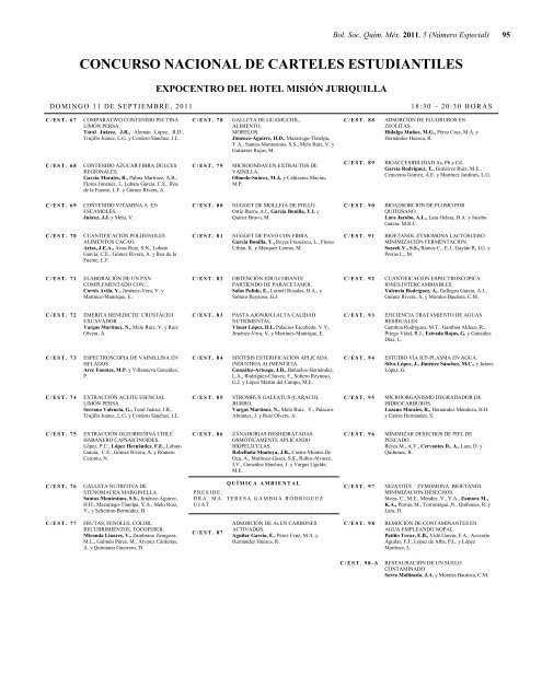 Programa General en pdf Clausura - Sociedad Química de México