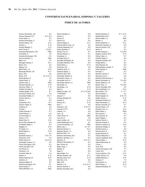 Programa General en pdf Clausura - Sociedad Química de México