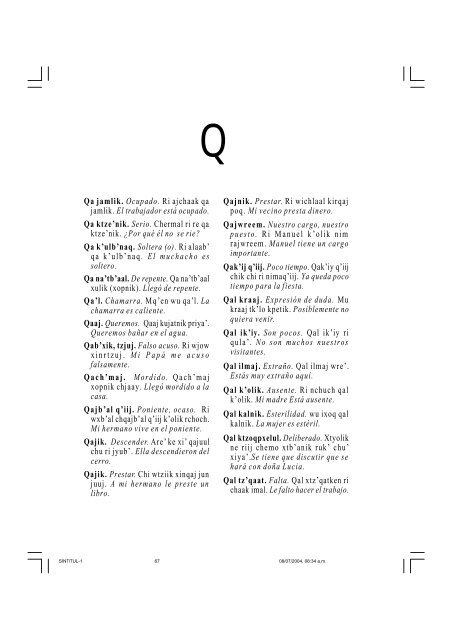 Qyoolb'al pqtinmit , Vocabulario Bilingüe. pdf