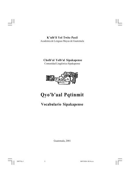 Qyoolb'al pqtinmit , Vocabulario Bilingüe. pdf