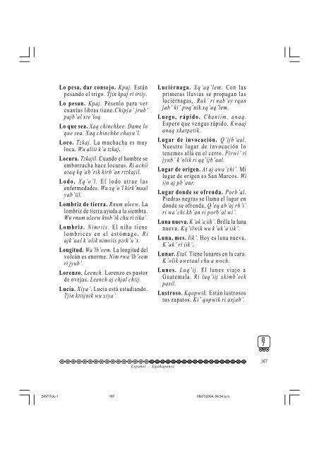 Qyoolb'al pqtinmit , Vocabulario Bilingüe. pdf