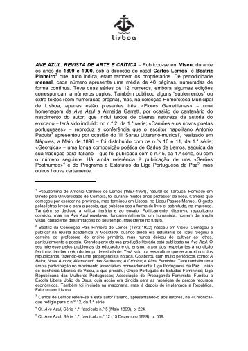 Ave Azul: revista de arte e critica - Hemeroteca Digital