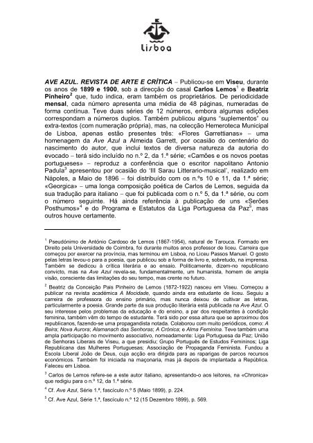 Ave Azul: revista de arte e critica - Hemeroteca Digital