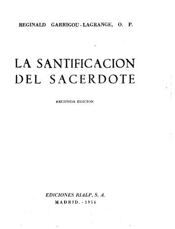LA SANTIFICACIÓN DEL SACERDOTE - Traditio-op.org