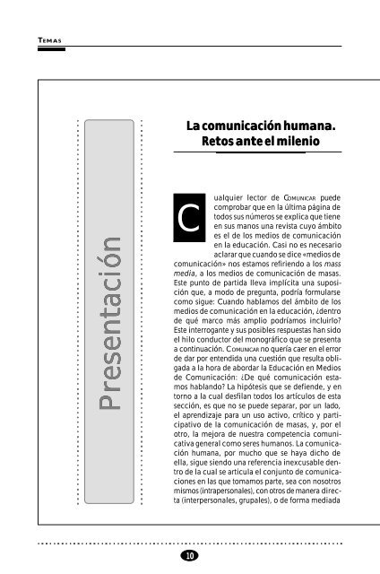 Un nuevo siglo, una nueva comunicación - Revista Comunicar